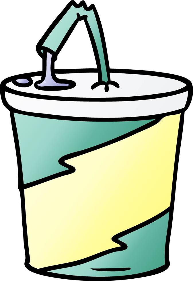 gradient cartoon doodle of fastfood drink vector