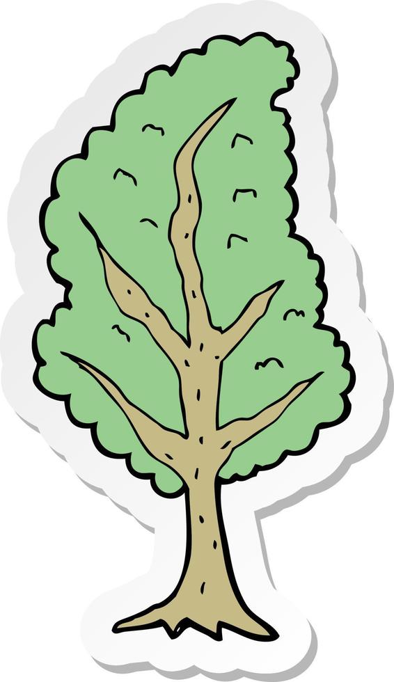 sticker of a cartoon tree vector