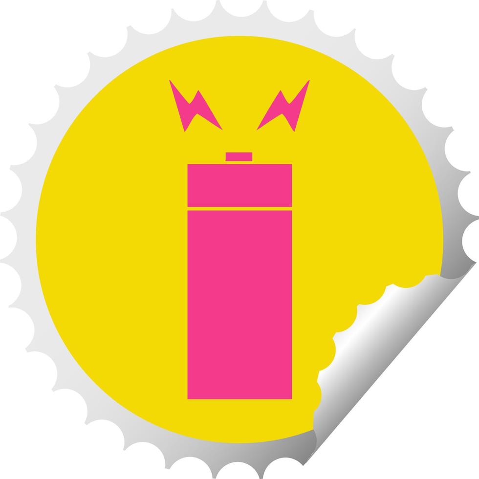 circular peeling sticker cartoon old battery 10544973 Vector Art at