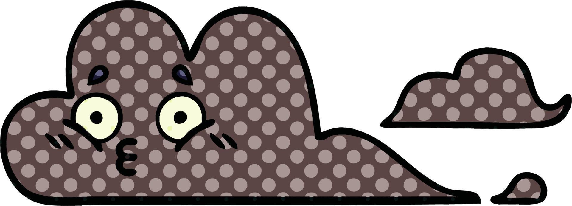 comic book style cartoon storm cloud vector