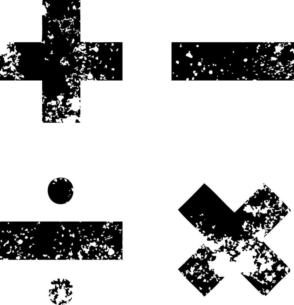 distressed symbol math symbols vector