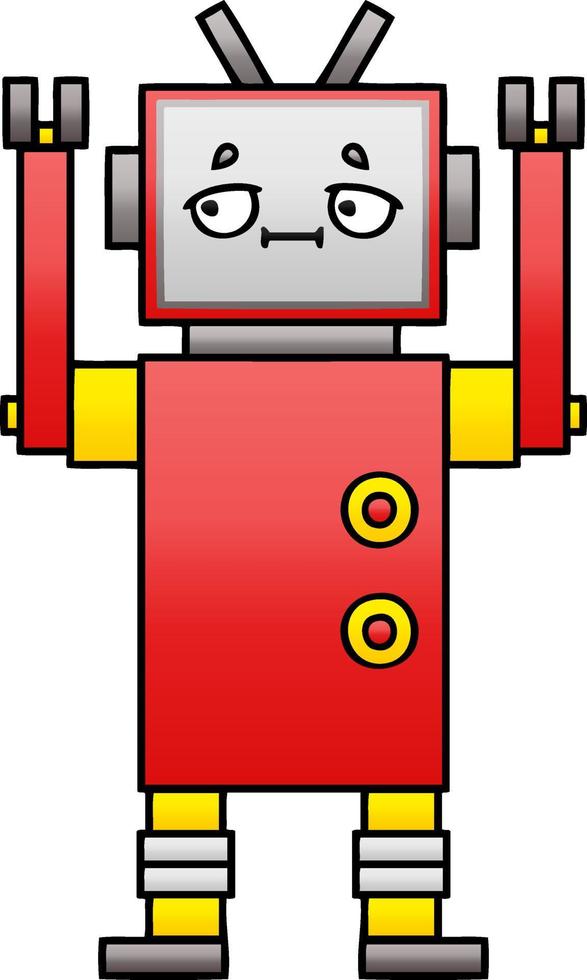 gradient shaded cartoon robot vector