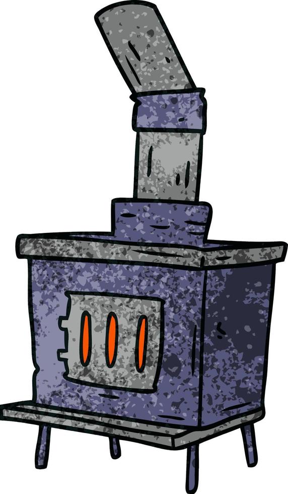 textured cartoon doodle of a house furnace vector