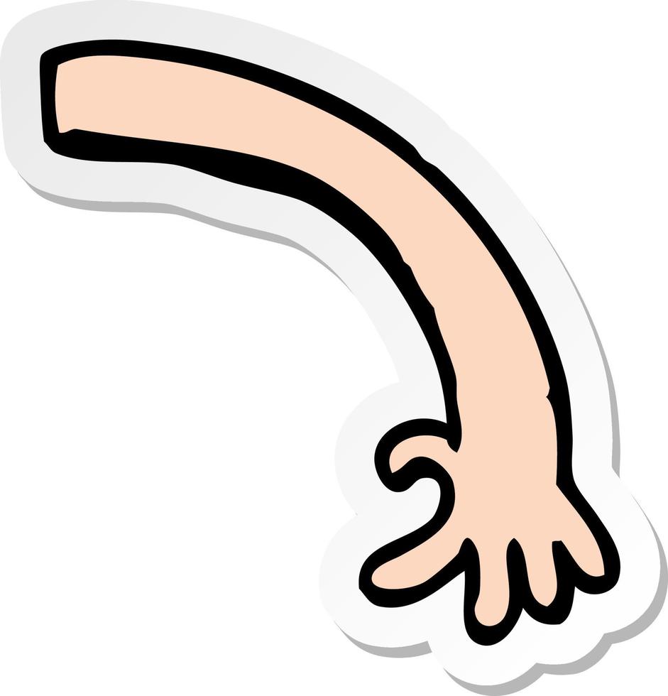 sticker of a cartoon arm vector