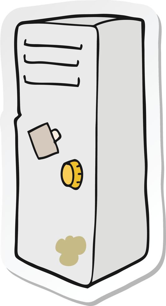 sticker of a cartoon locker vector