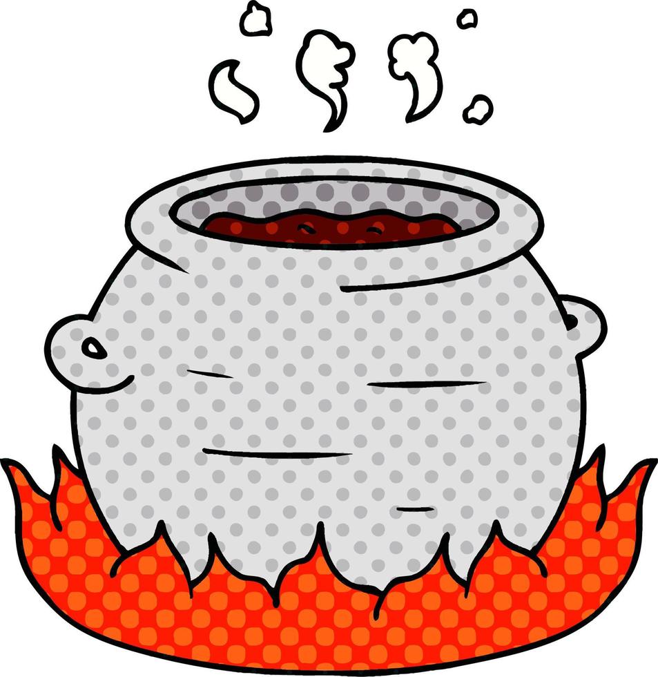 cartoon doodle of a pot of stew vector