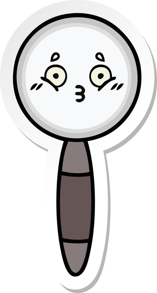 sticker of a cute cartoon magnifying glass vector