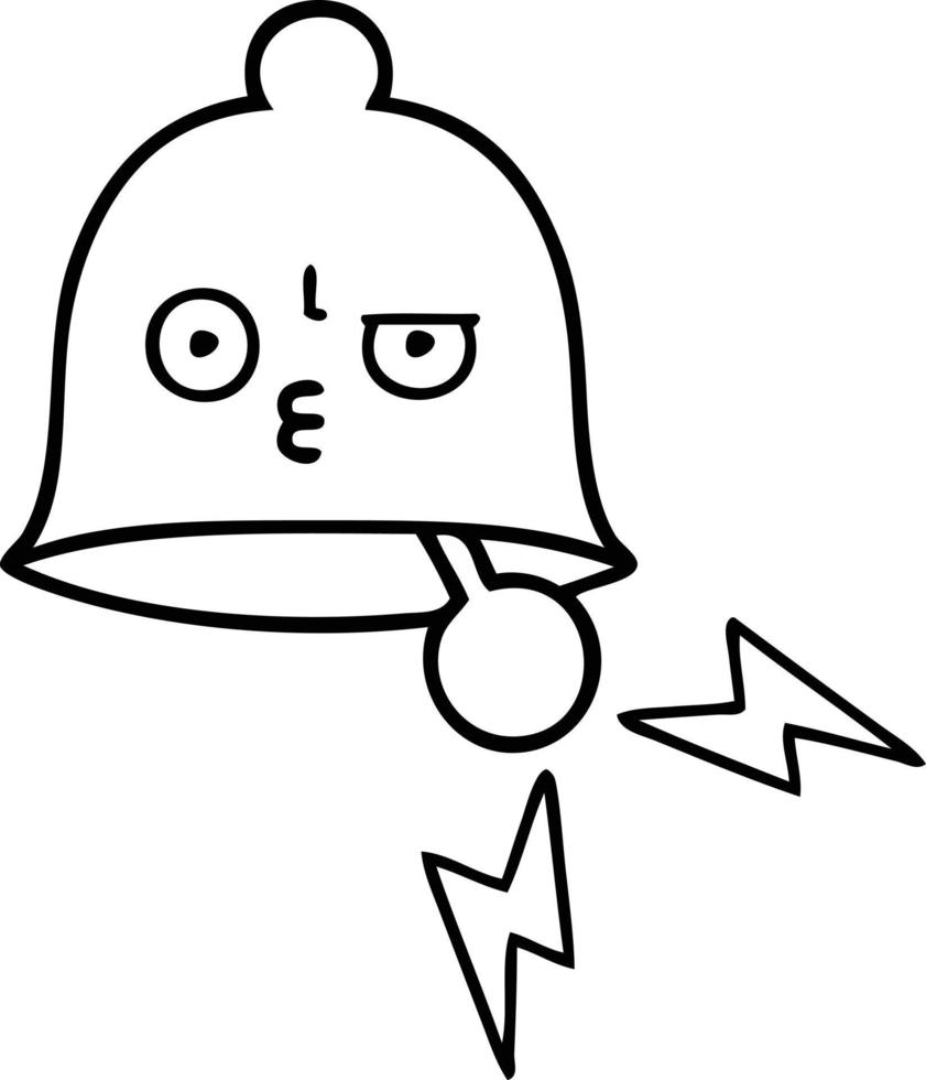 line drawing cartoon ringing bell vector