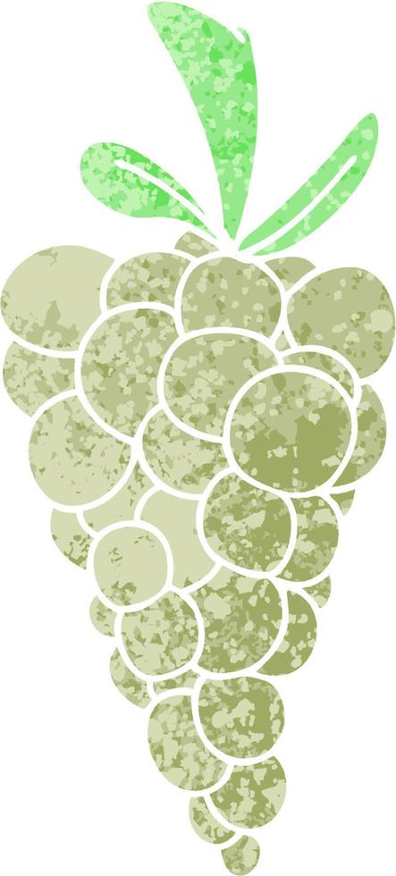 quirky retro illustration style cartoon bunch of grapes vector