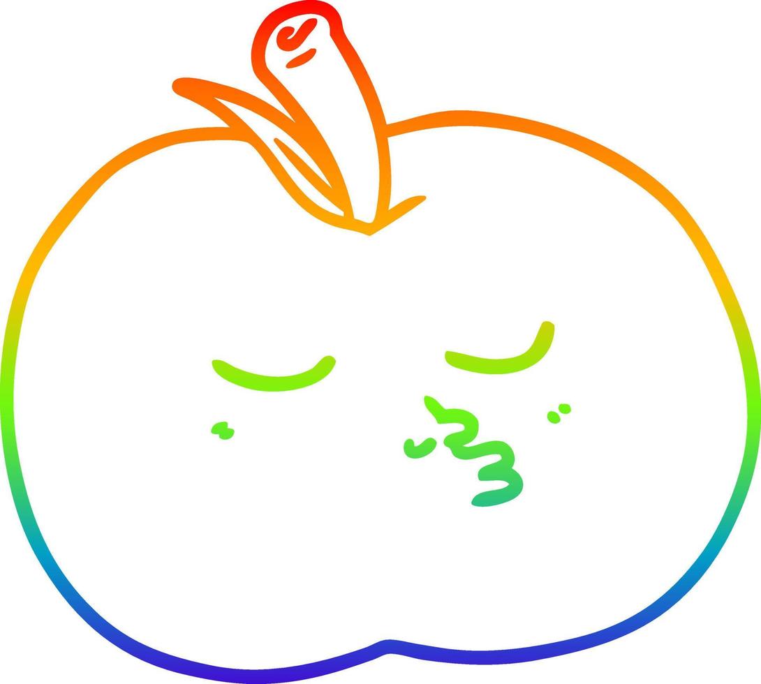 rainbow gradient line drawing cartoon high quality apple vector