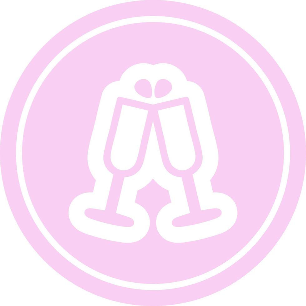 raised glasses circular icon vector