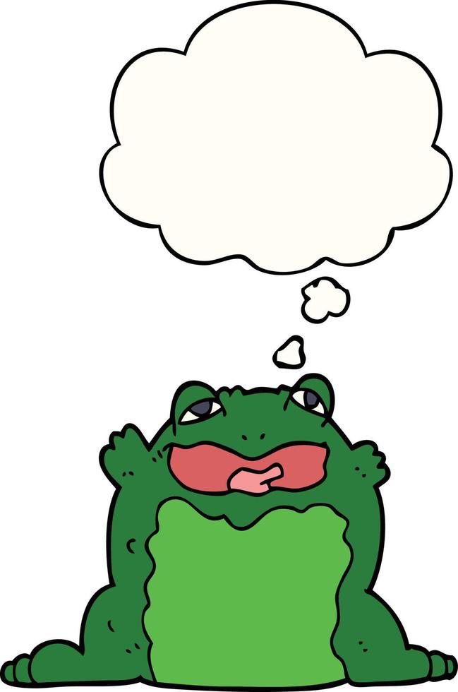 cartoon toad and thought bubble vector