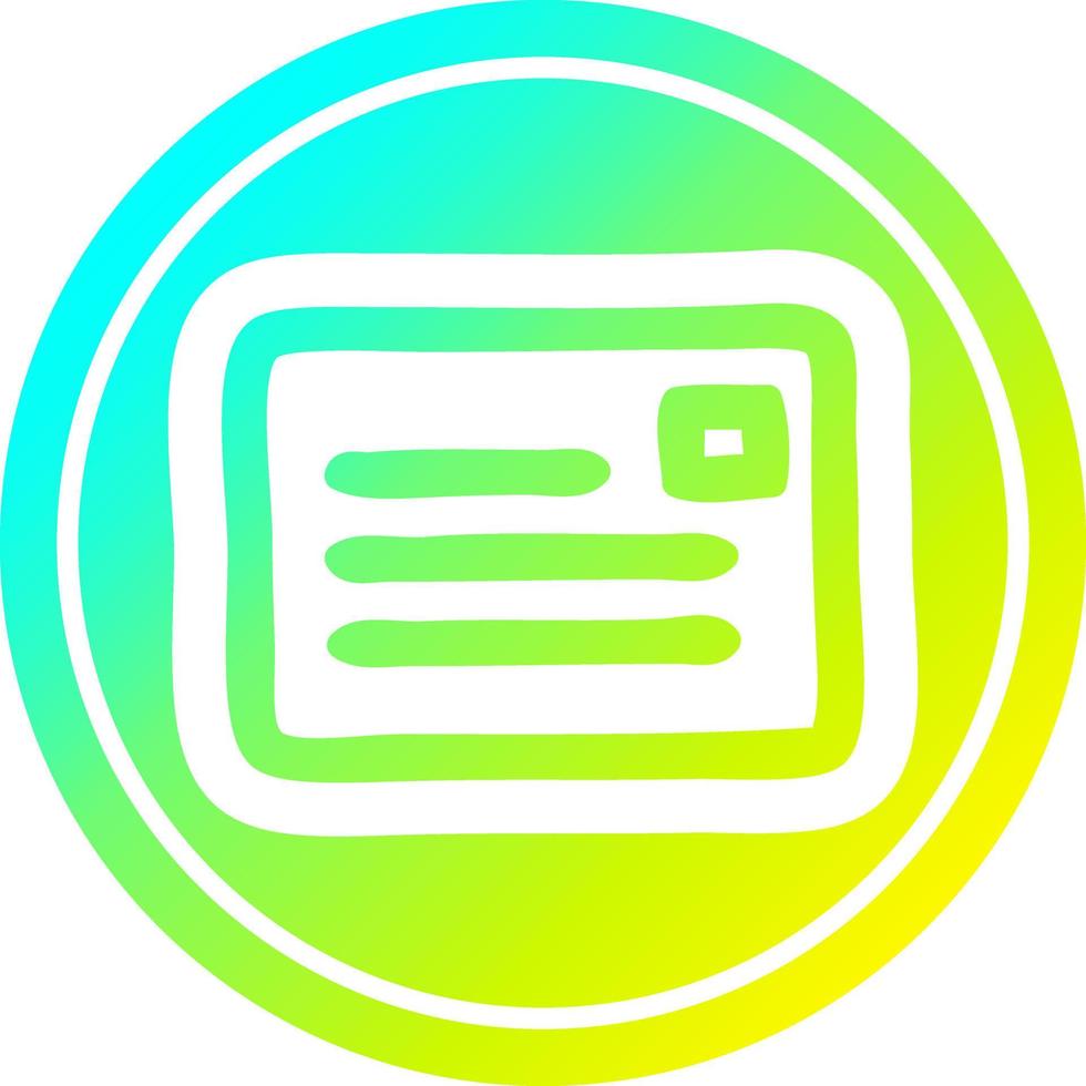 envelope letter circular in cold gradient spectrum vector