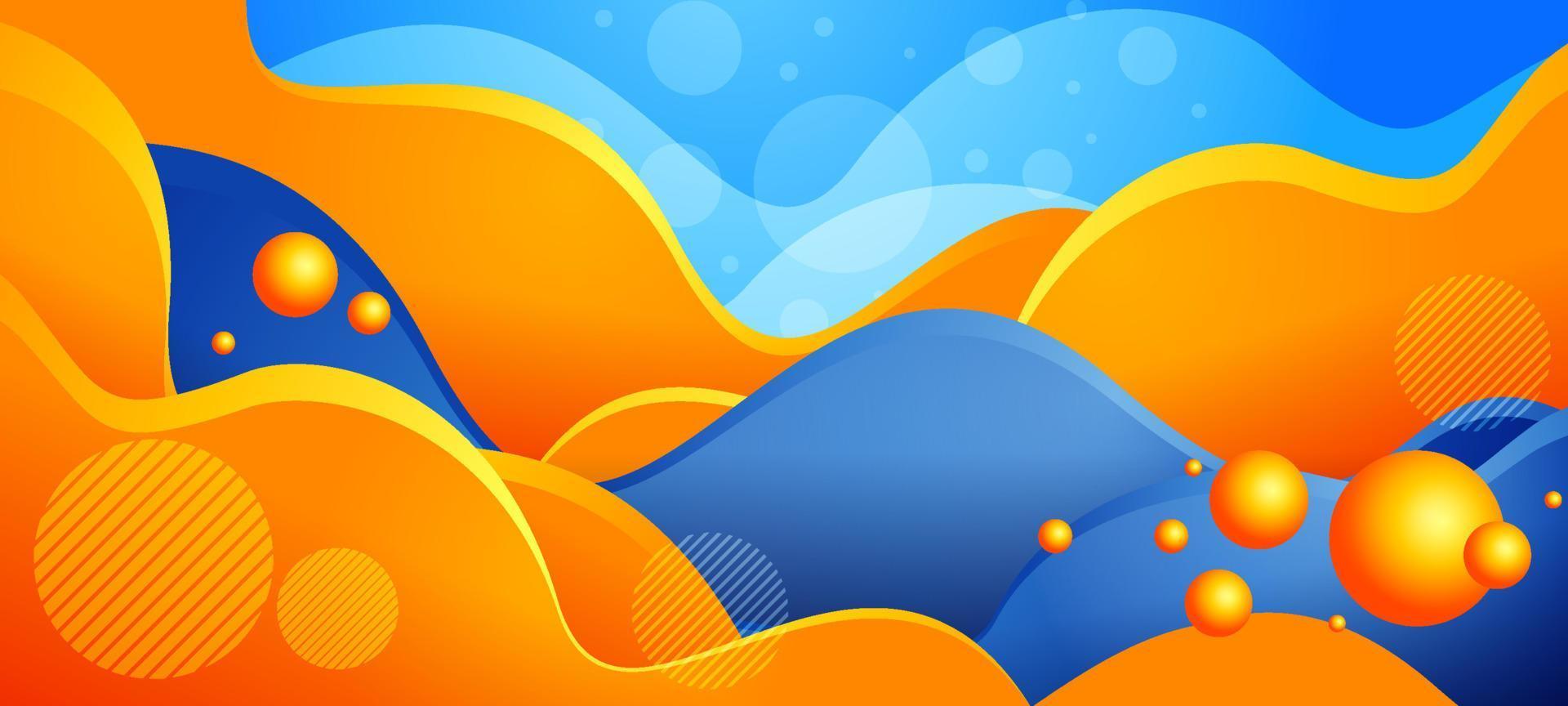 fondo de onda azul naranja vector