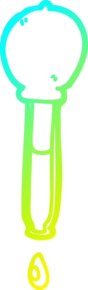 cold gradient line drawing cartoon pipette vector
