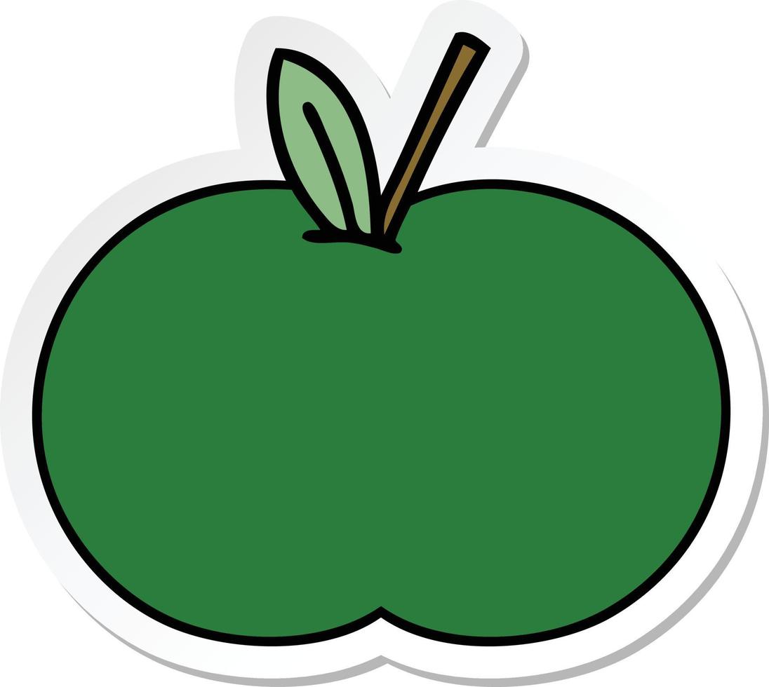 sticker of a cute cartoon juicy apple vector