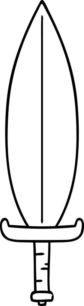 line drawing doodle of a magic leaf knife vector