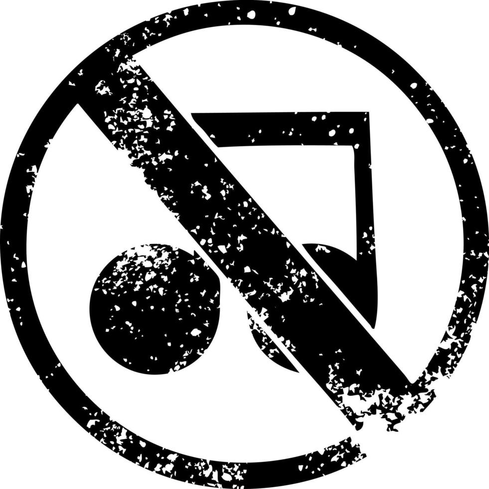 distressed symbol no music sign vector