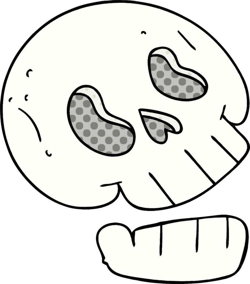 quirky comic book style cartoon skull vector