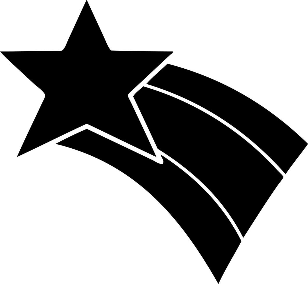 símbolo plano estrella del arco iris fugaz vector