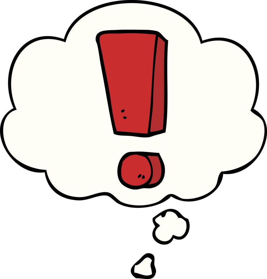 cartoon exclamation mark and thought bubble vector