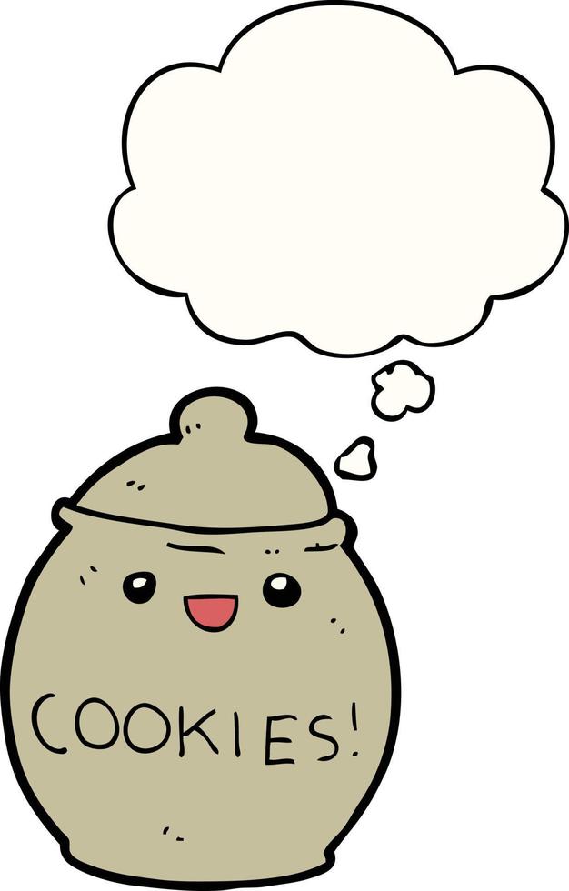 cute cartoon cookie jar and thought bubble vector