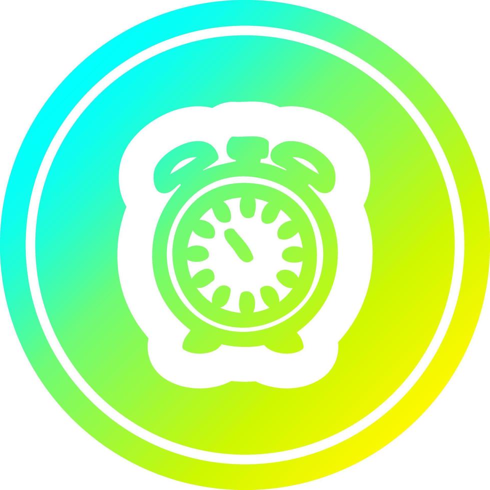 alarm clock circular in cold gradient spectrum vector