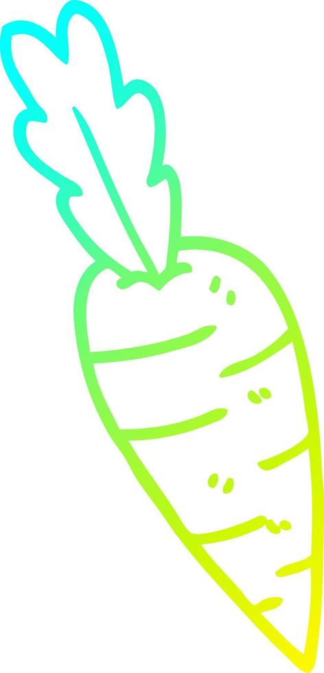 cold gradient line drawing cartoon carrots vector