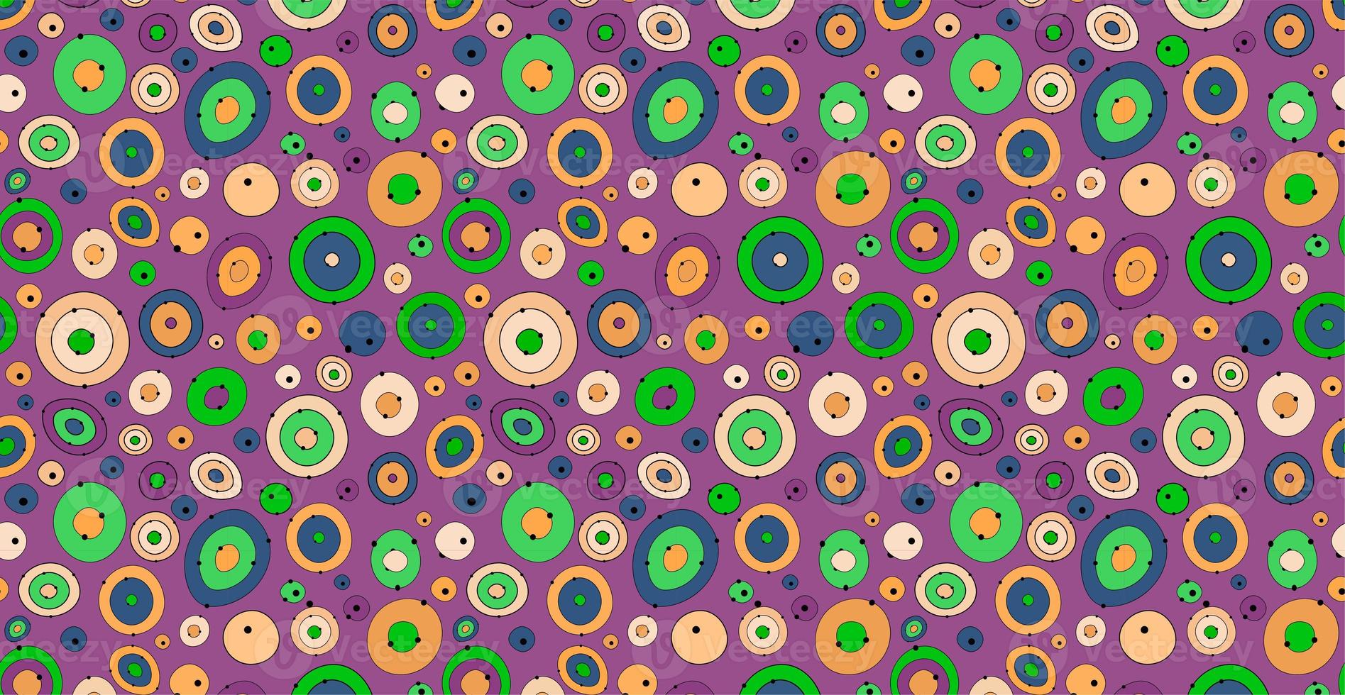 Pattern with multicolored circles. Cartoon doodles. Geometric shapes. photo