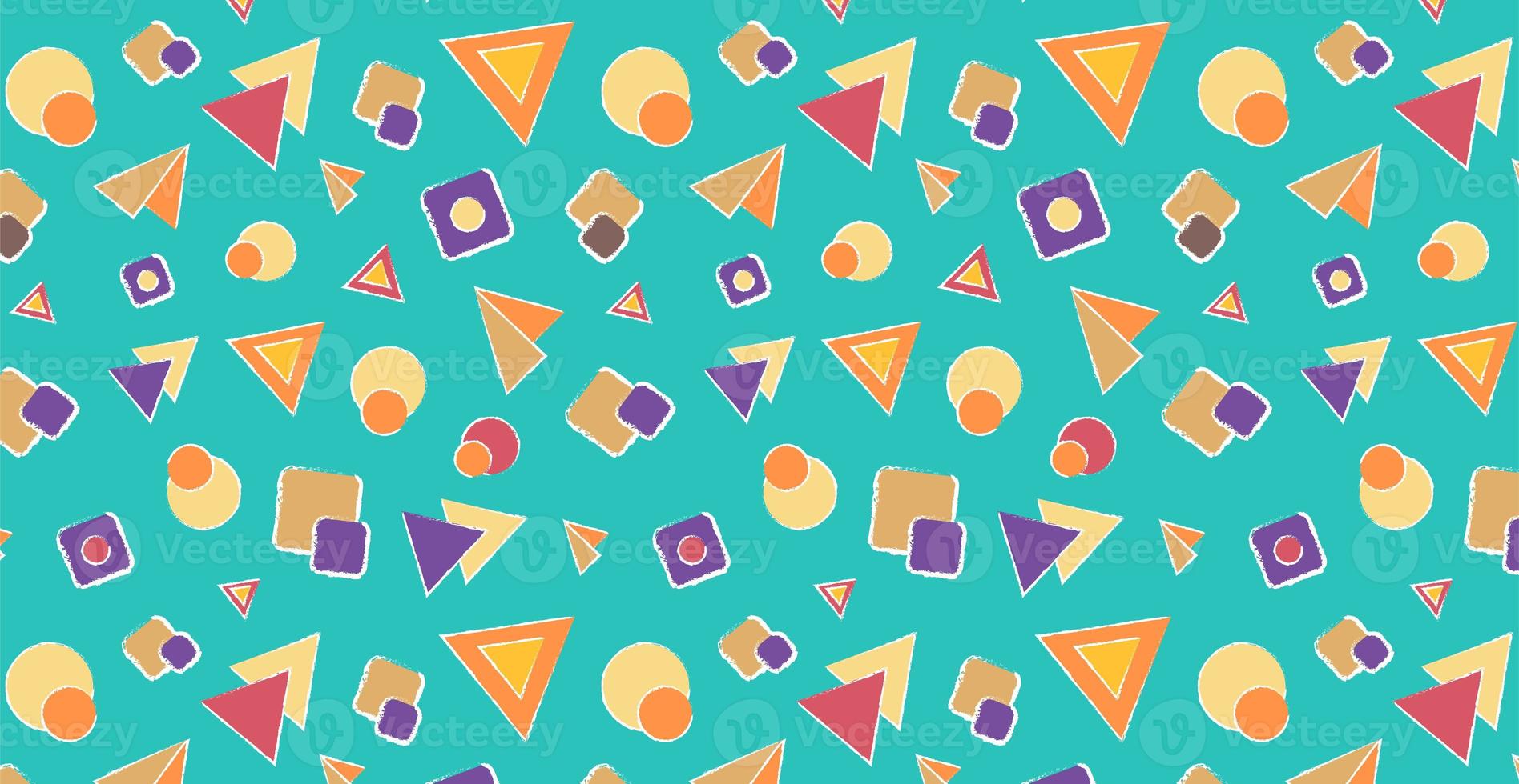 Abstract geometric pattern for children's themes. Bright multi-colored geometric shapes. Ideal for baby wallpapers, wrapping paper, napkins. photo