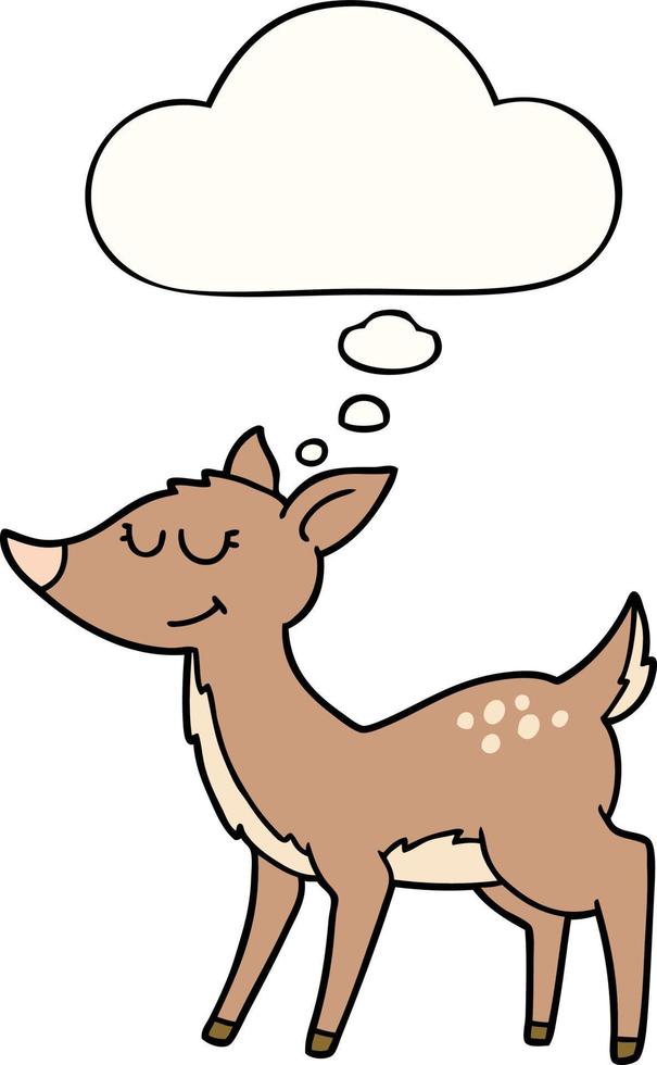 cartoon deer and thought bubble vector