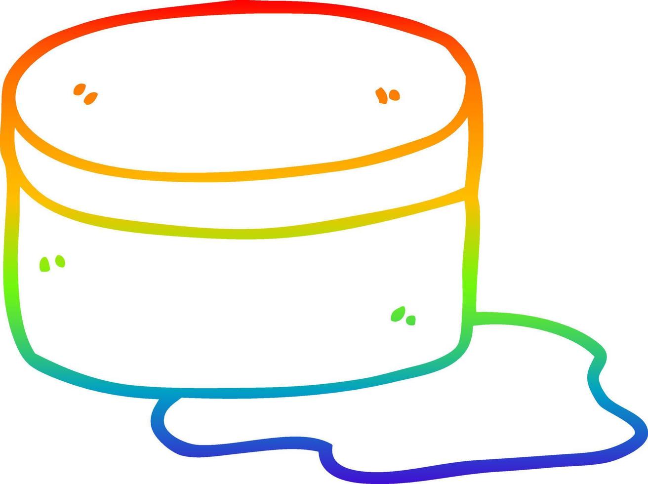 rainbow gradient line drawing cartoon beauty lotion tub vector