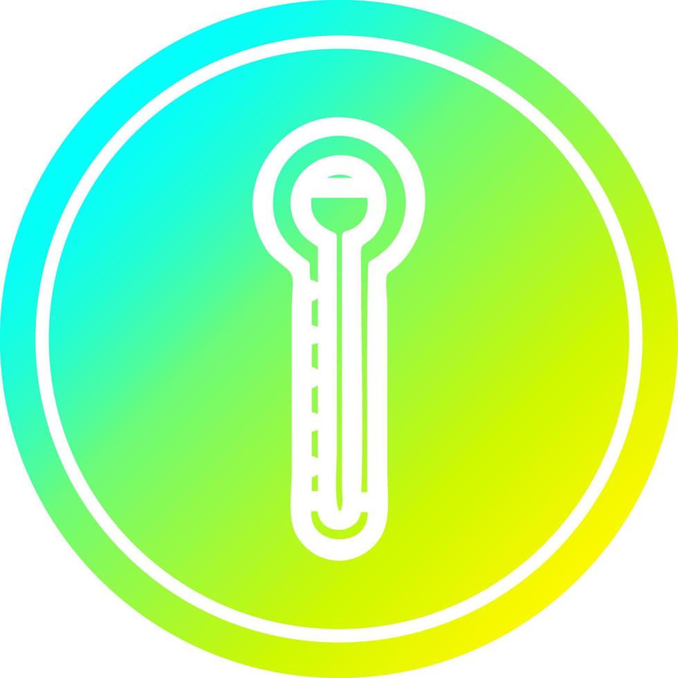 glass thermometer circular in cold gradient spectrum vector