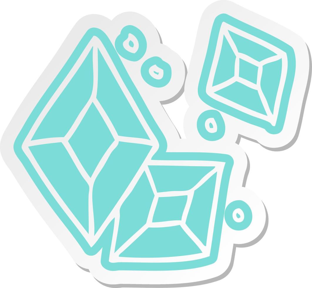 cartoon sticker of some ruby gems vector