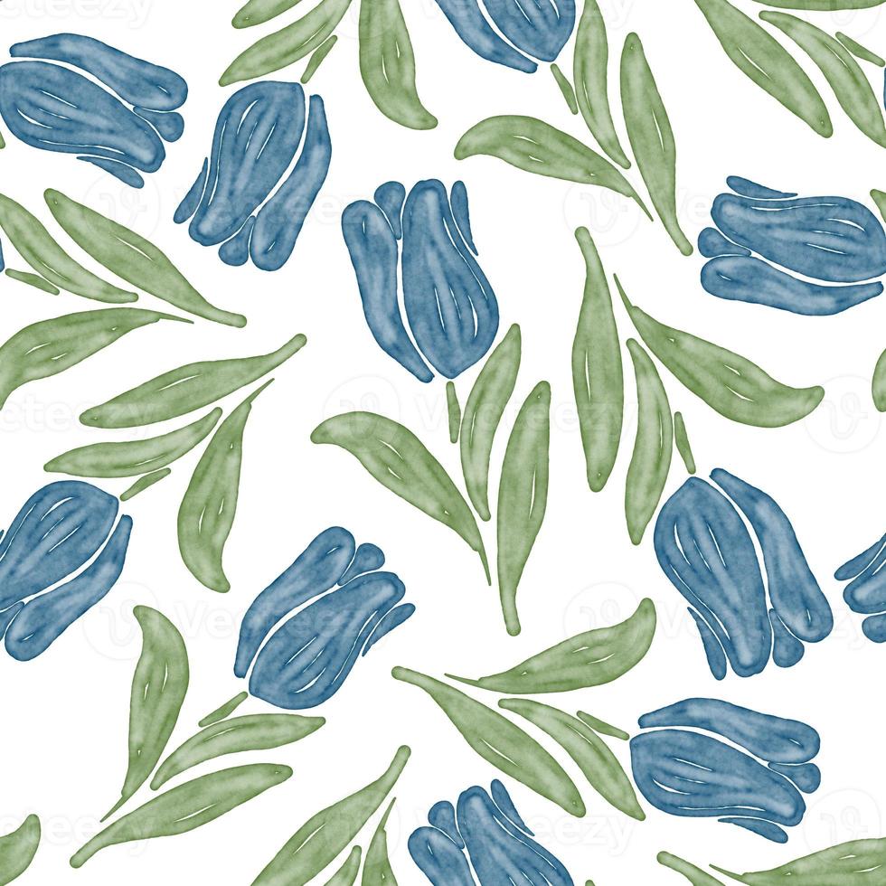 Tulip watercolor pattern seamless photo
