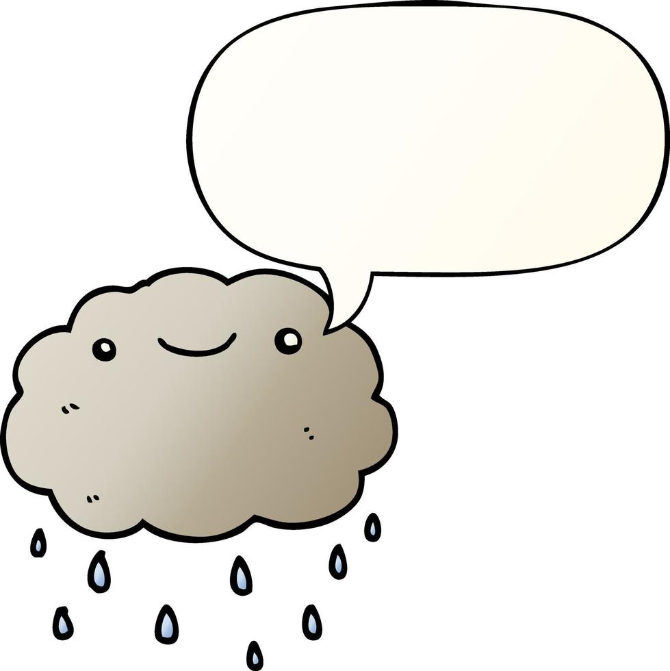 cartoon cloud and speech bubble in smooth gradient style vector