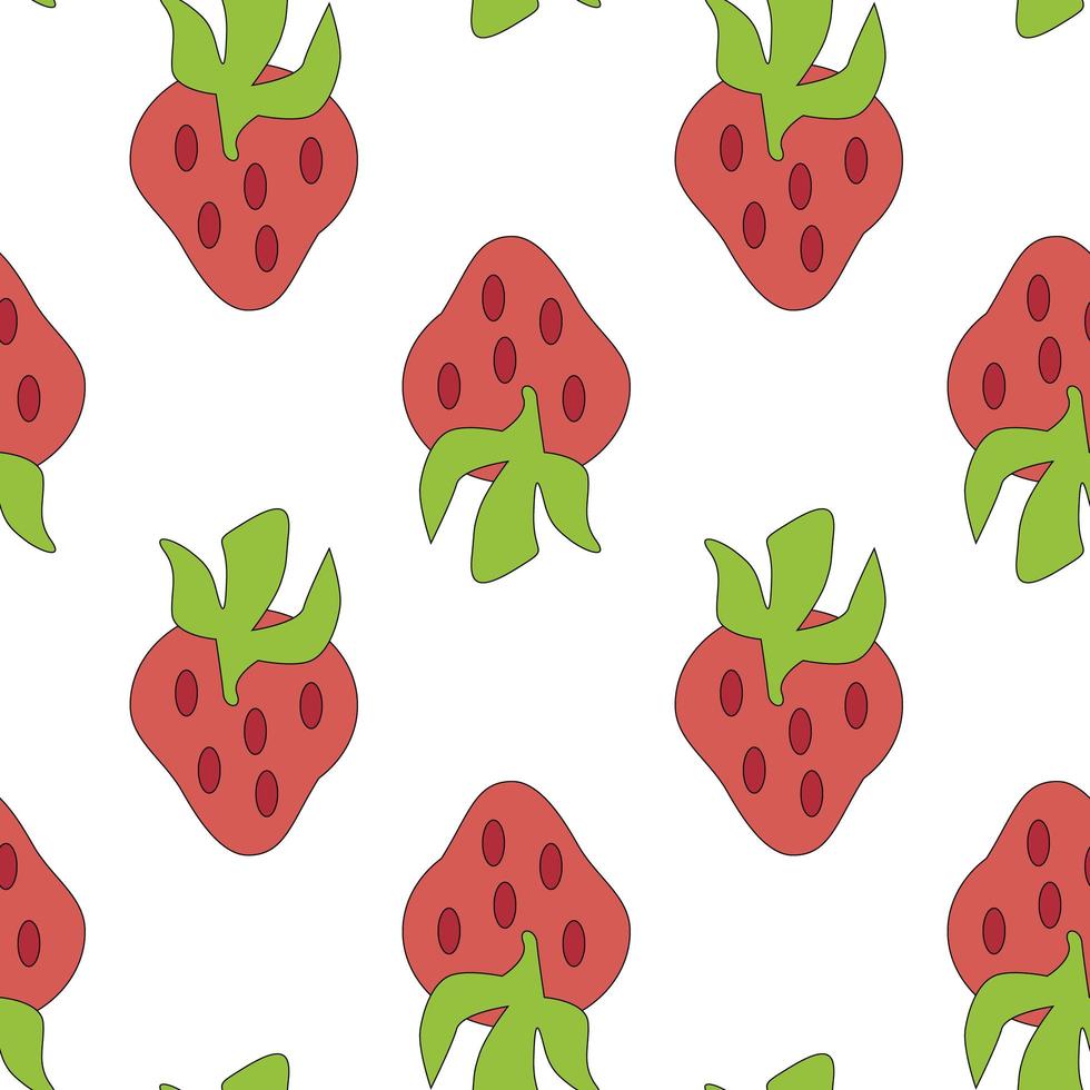 Seamless strawberry pattern on white background. Seamless pattern. photo