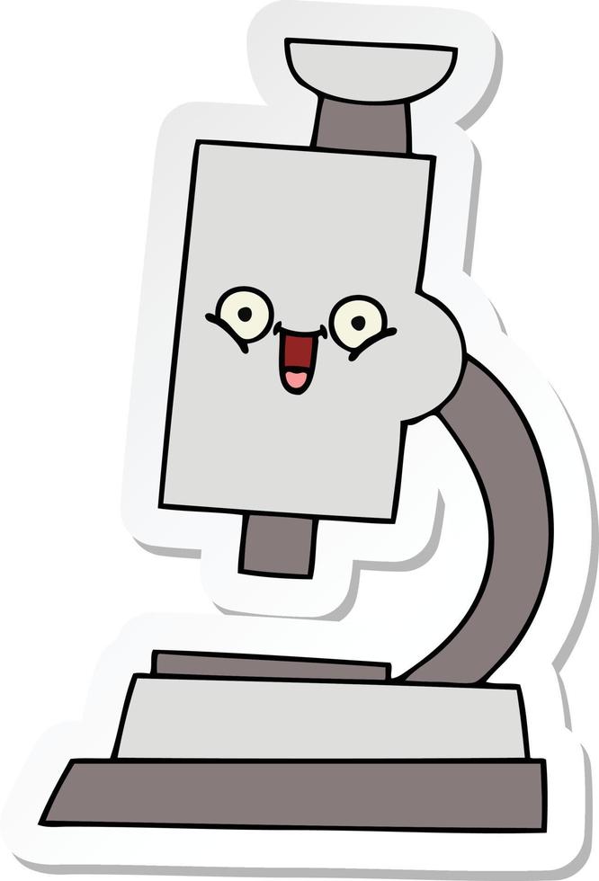 sticker of a cute cartoon microscope vector