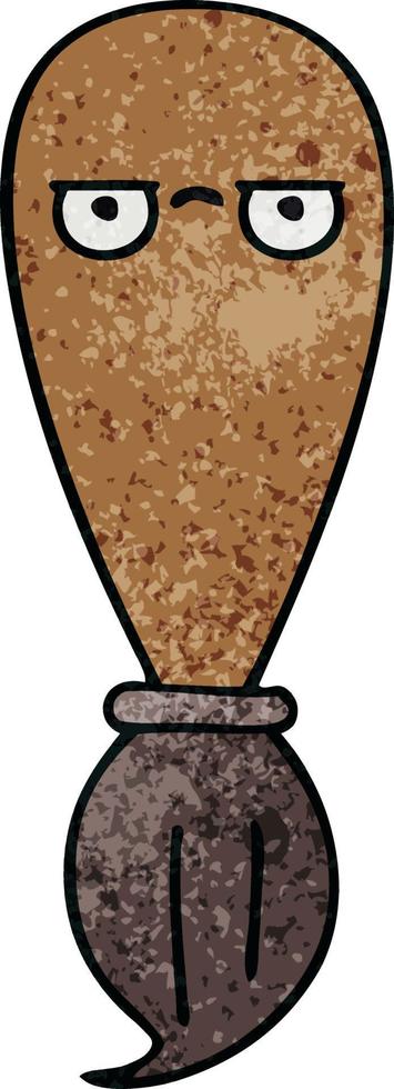 retro grunge texture cartoon paint brush vector