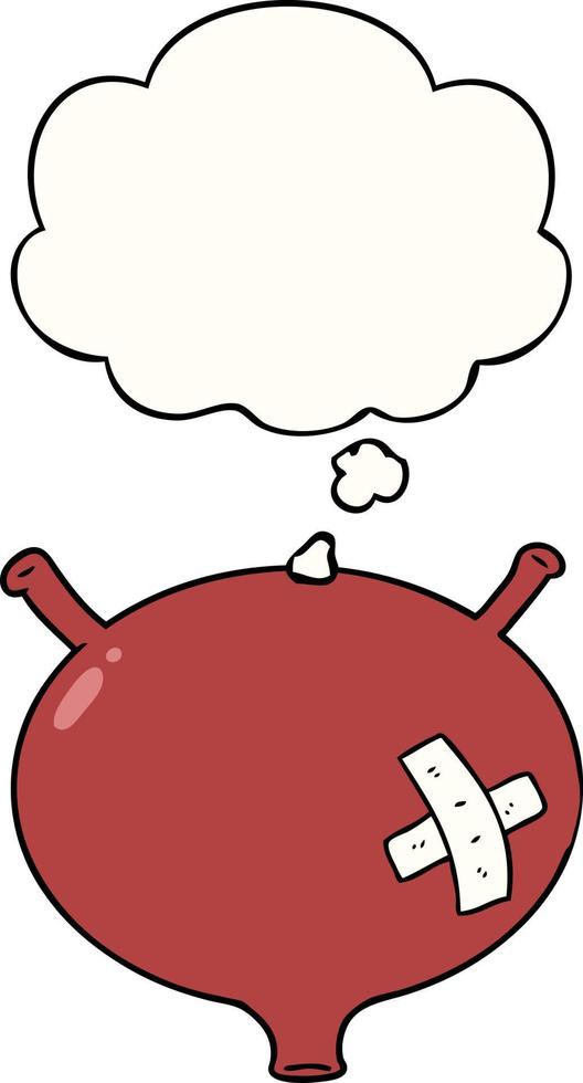 cartoon bladder and thought bubble vector