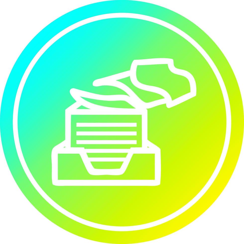 office paper stack circular in cold gradient spectrum vector