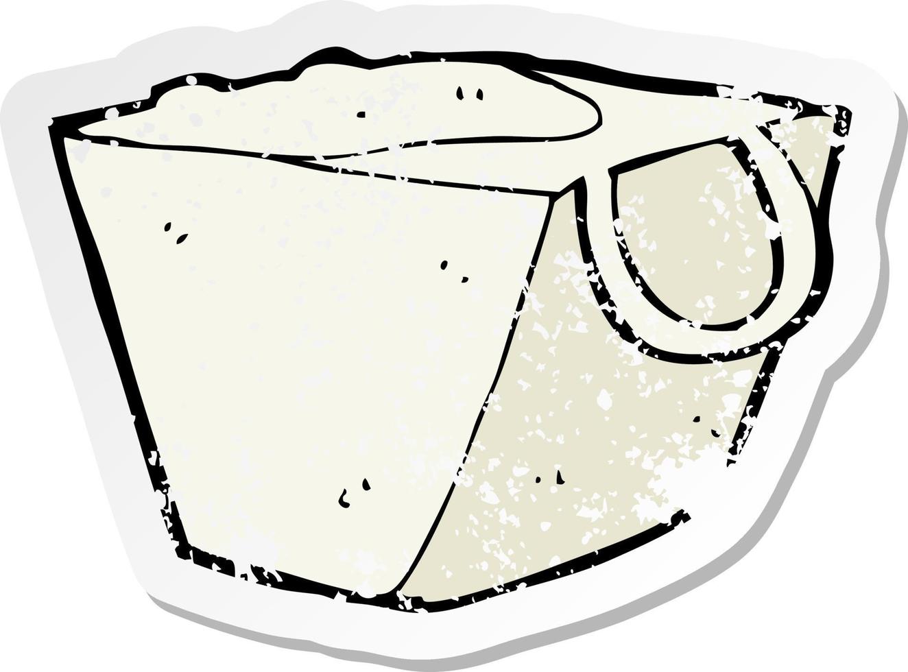 retro distressed sticker of a cartoon noodle box vector