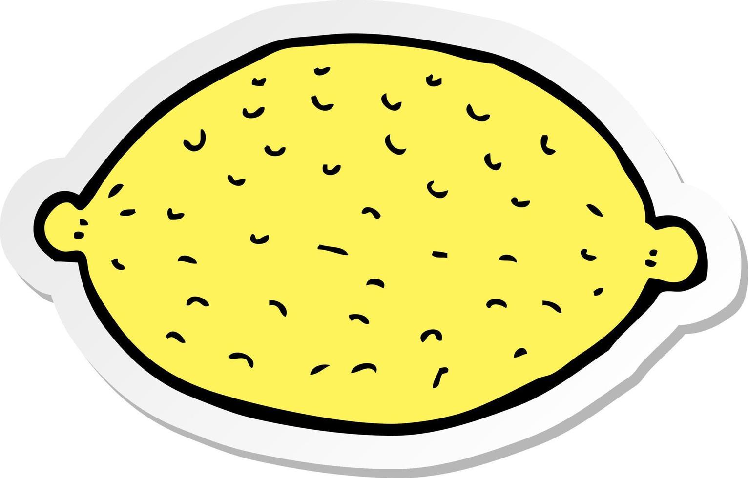 sticker of a cartoon lemon vector