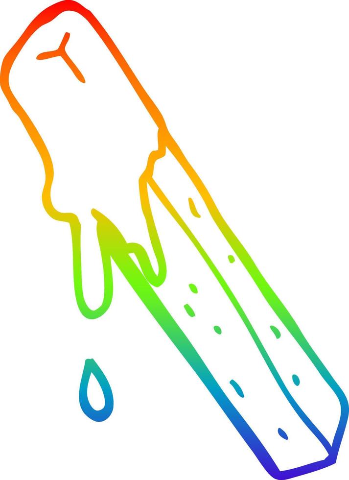 rainbow gradient line drawing cartoon dipped fry vector