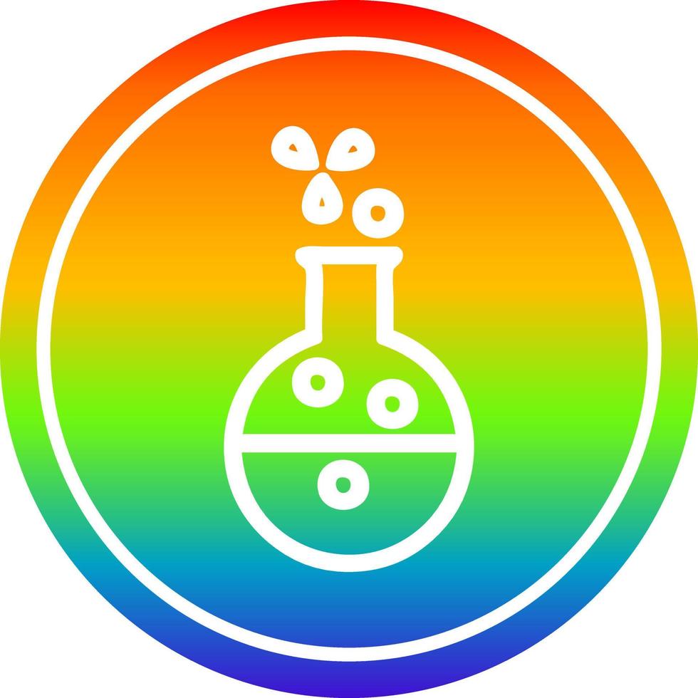 experimento científico circular en el espectro del arco iris vector