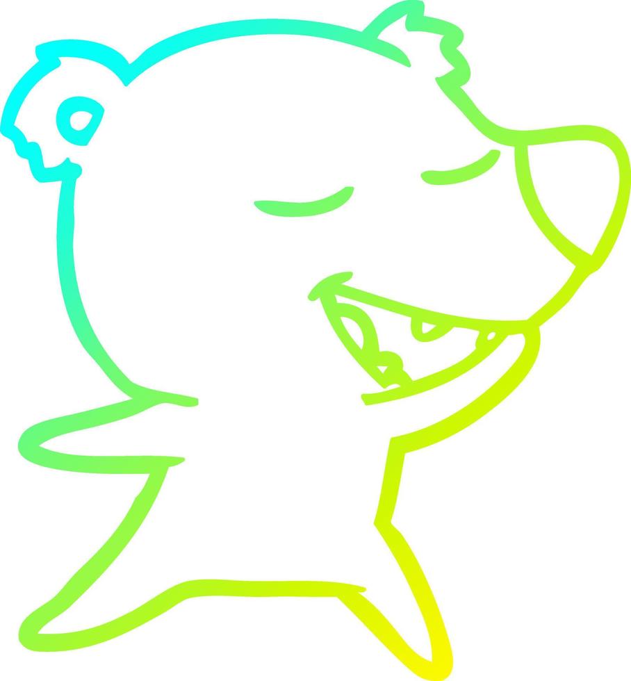 cold gradient line drawing cartoon bear vector
