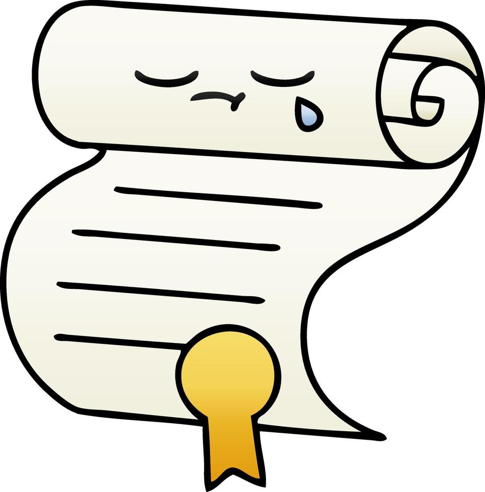 gradient shaded cartoon contract vector