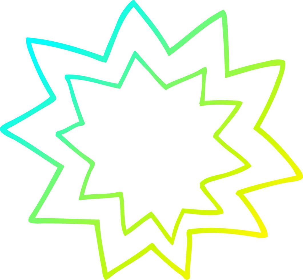 cold gradient line drawing cartoon explosion flame vector