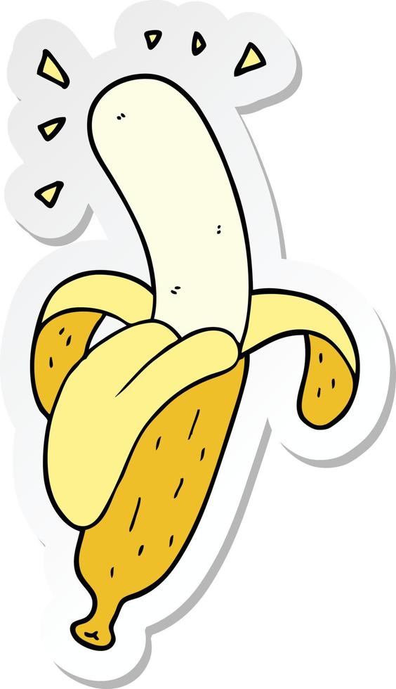 sticker of a cartoon banana vector