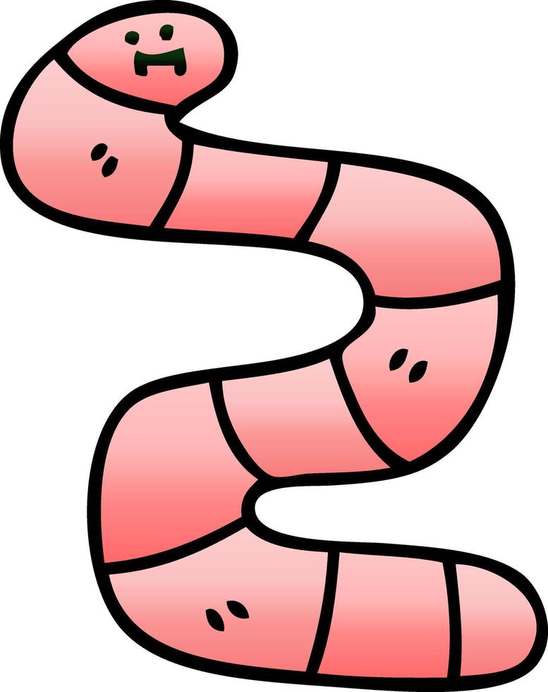quirky gradient shaded cartoon worm vector